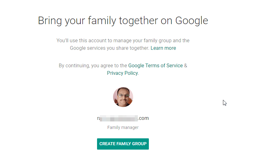 Google One Depolama Aile Grubu Oluştur 