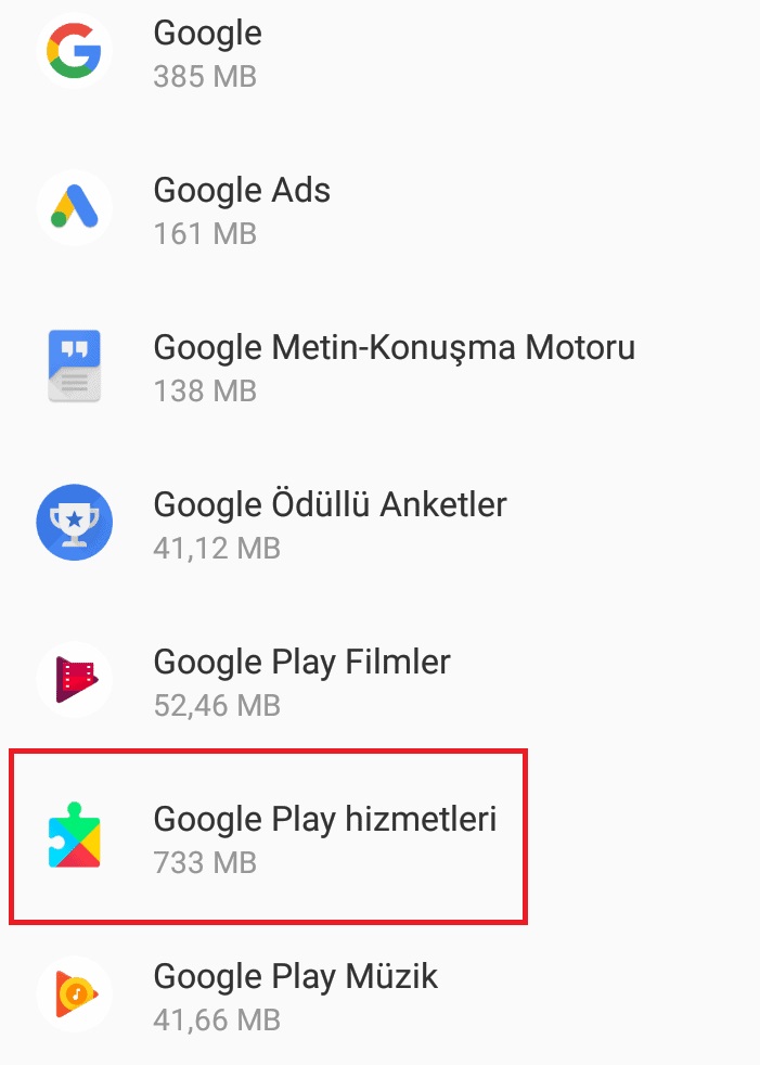 Google Play Hizmetleri Pil Tüketimi
